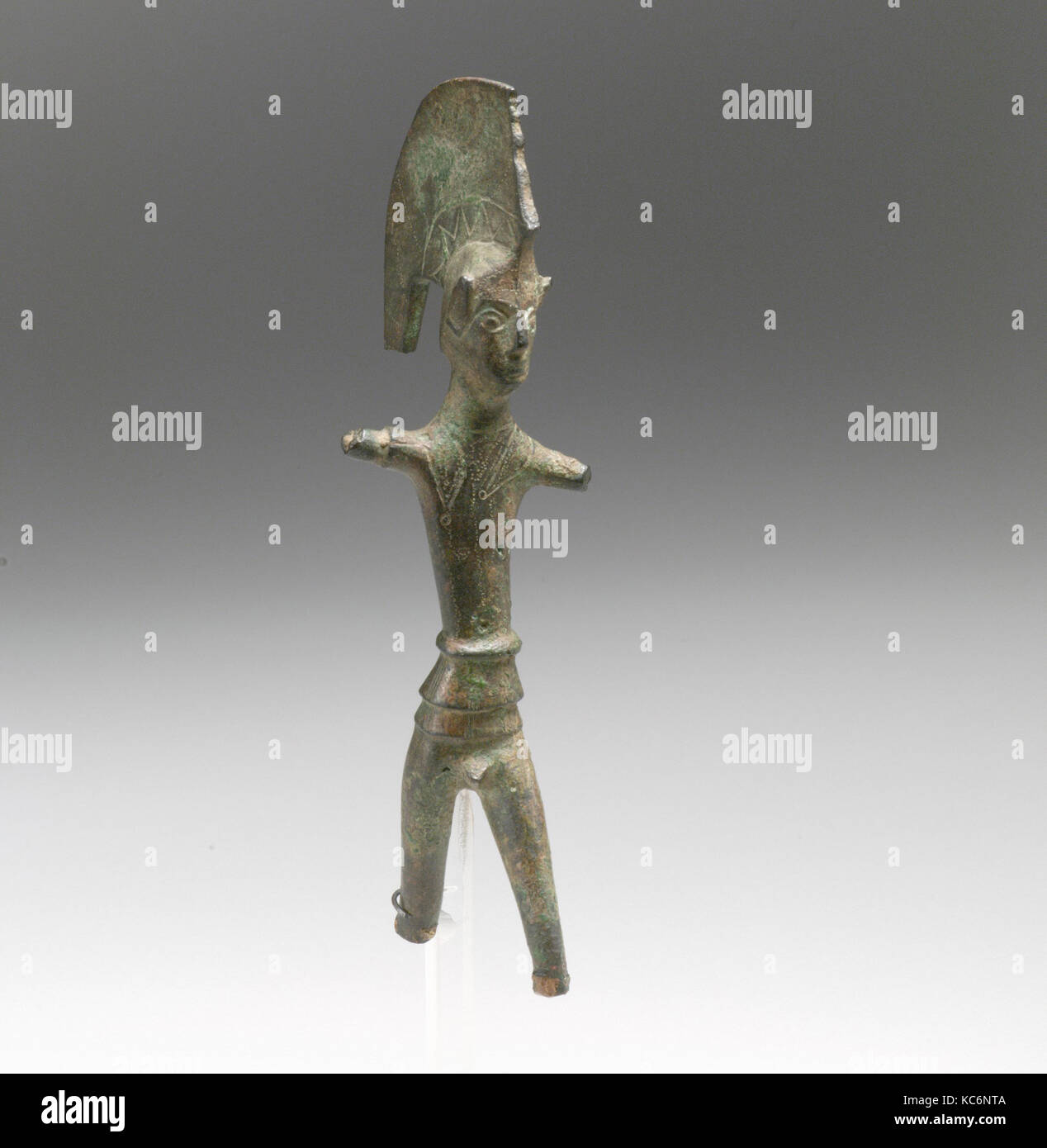 Statuetta di Ares ?, etrusca, bronzo, H.: 6 7/16 in. (16,4 cm), bronzi, Fighting warrior Foto Stock