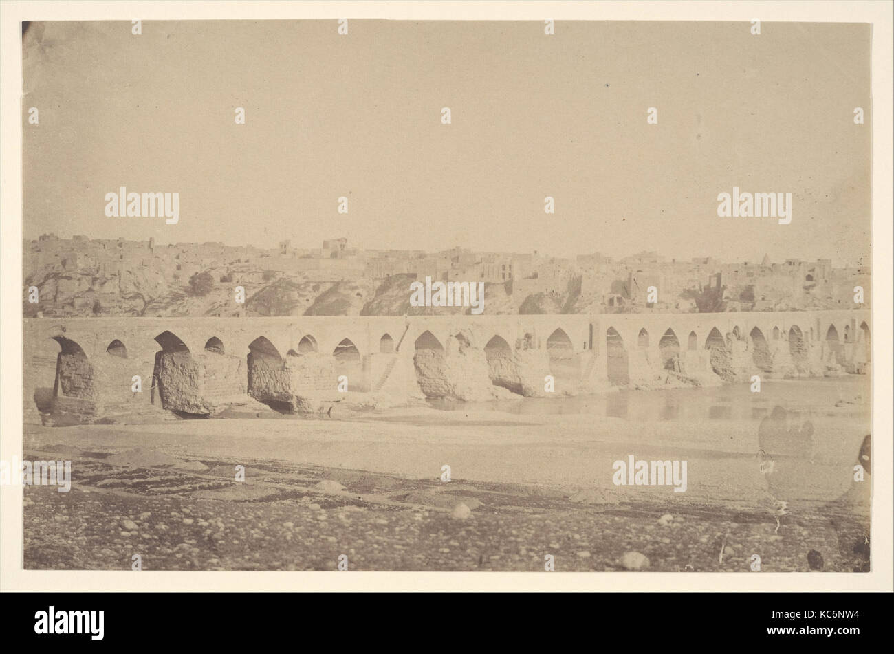 Il ponte a Dizfoul, eventualmente da Luigi Pesce, 1840s-60s Foto Stock