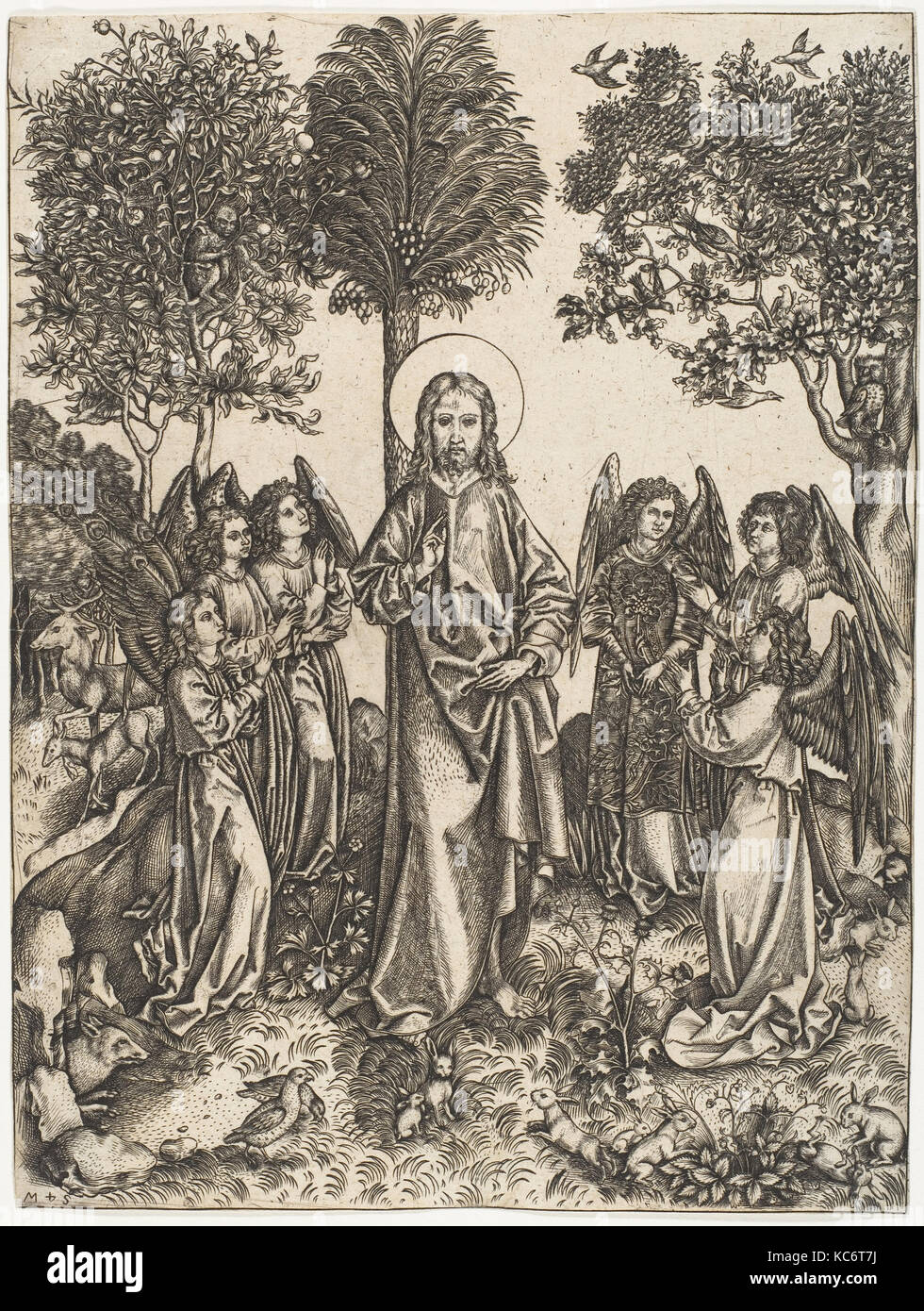 Cristo nel deserto servito dagli angeli, Master cioè, ca. 1480-90 Foto Stock