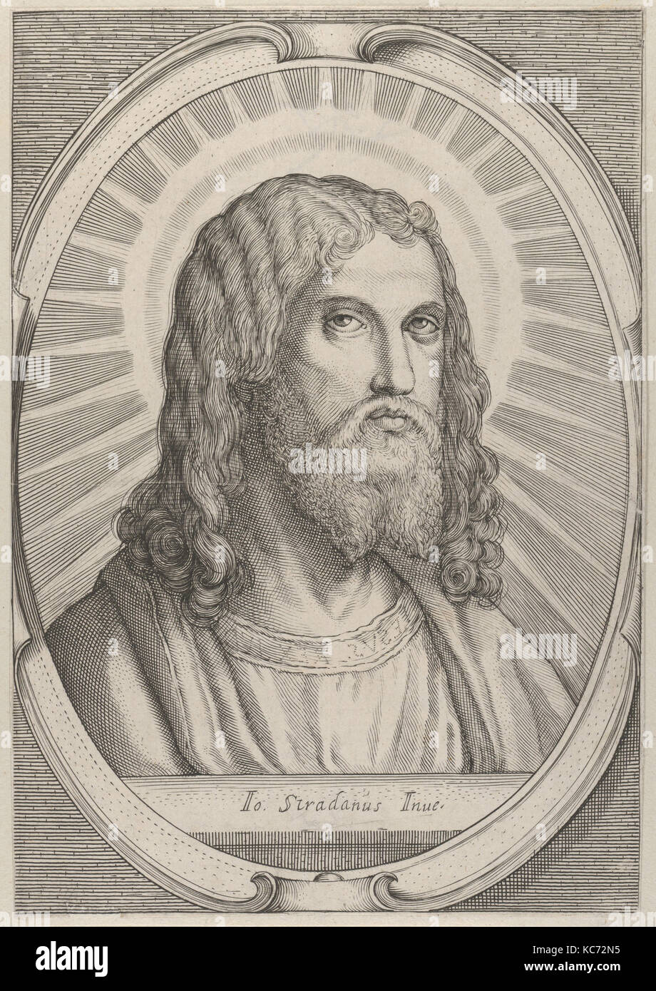 Testa di Cristo, dopo Jan van der Straet, chiamato Stradanus, n.d Foto Stock