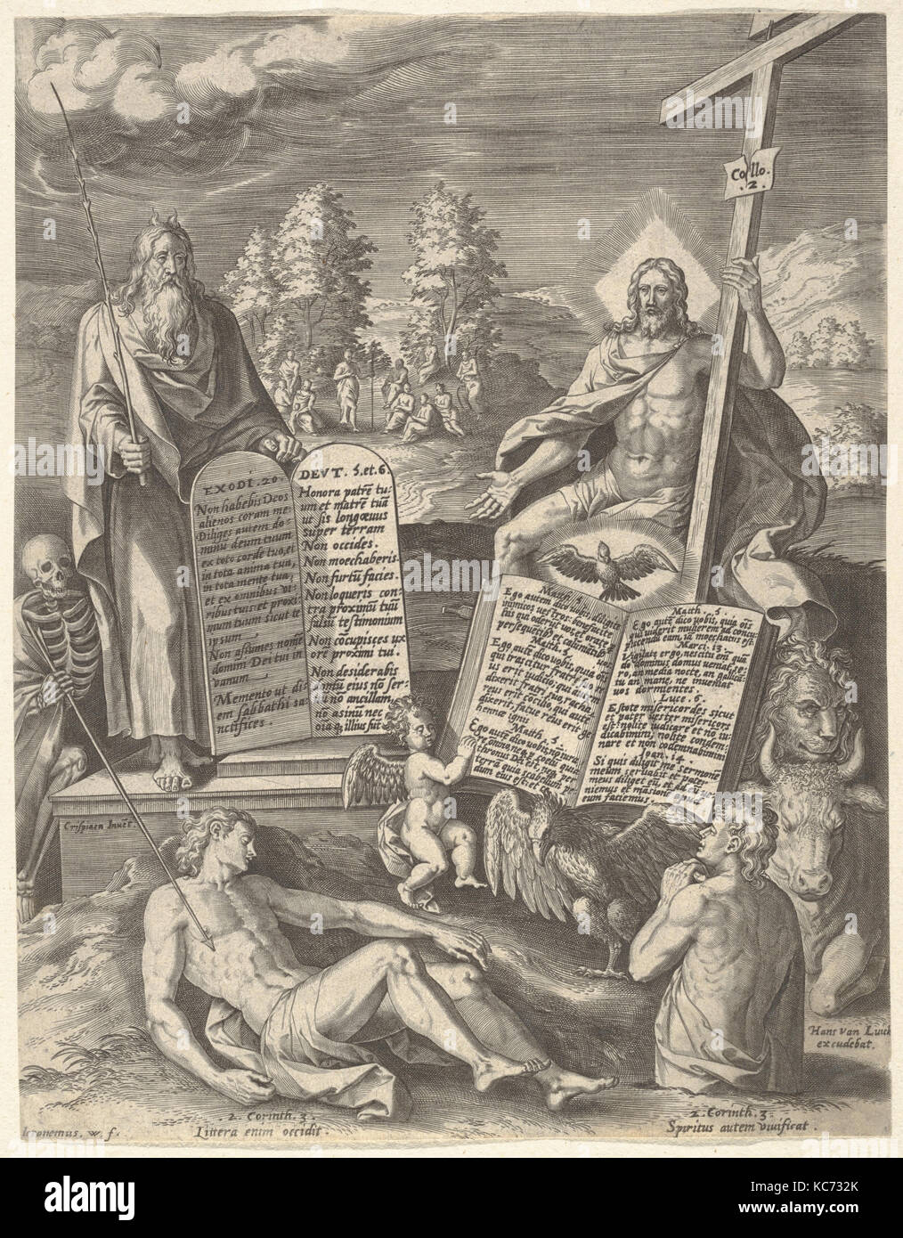 Allegoria della salvezza dell umanità (Allegoria della Legge antica e nuova), Hieronymus, n.d Foto Stock