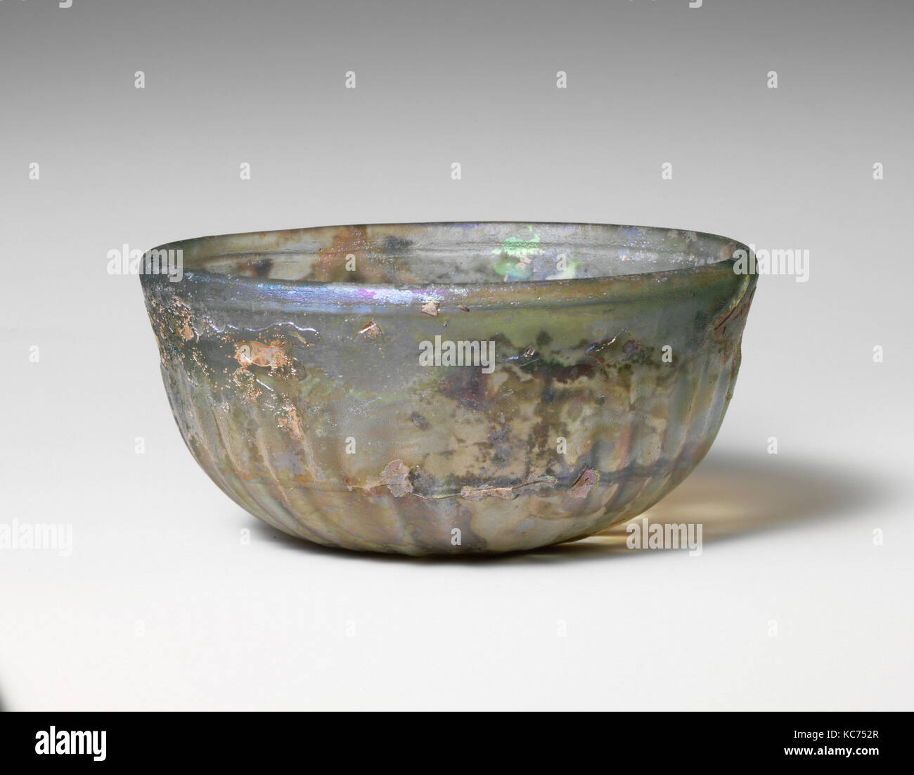 Vetro ciotola nervata, fine del I secolo A.C. - inizio del I secolo A.d Foto Stock