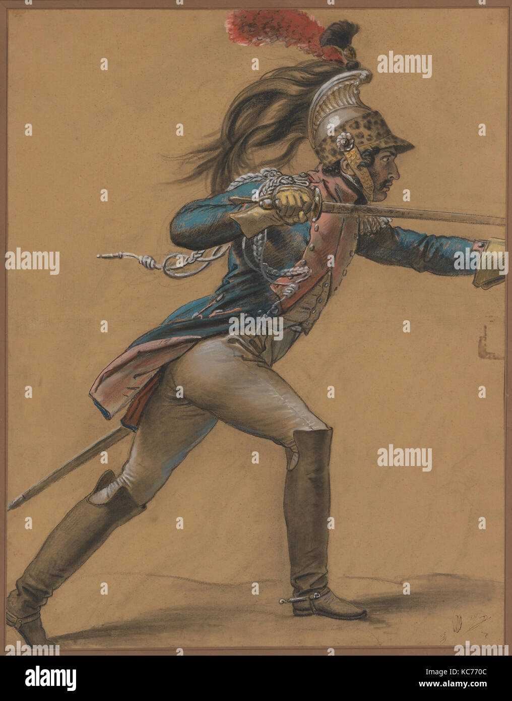 Un francese di Dragoon, studio per "la rivolta del Cairo ", Anne Louis Girodet-Trioson, ca. 1809 Foto Stock