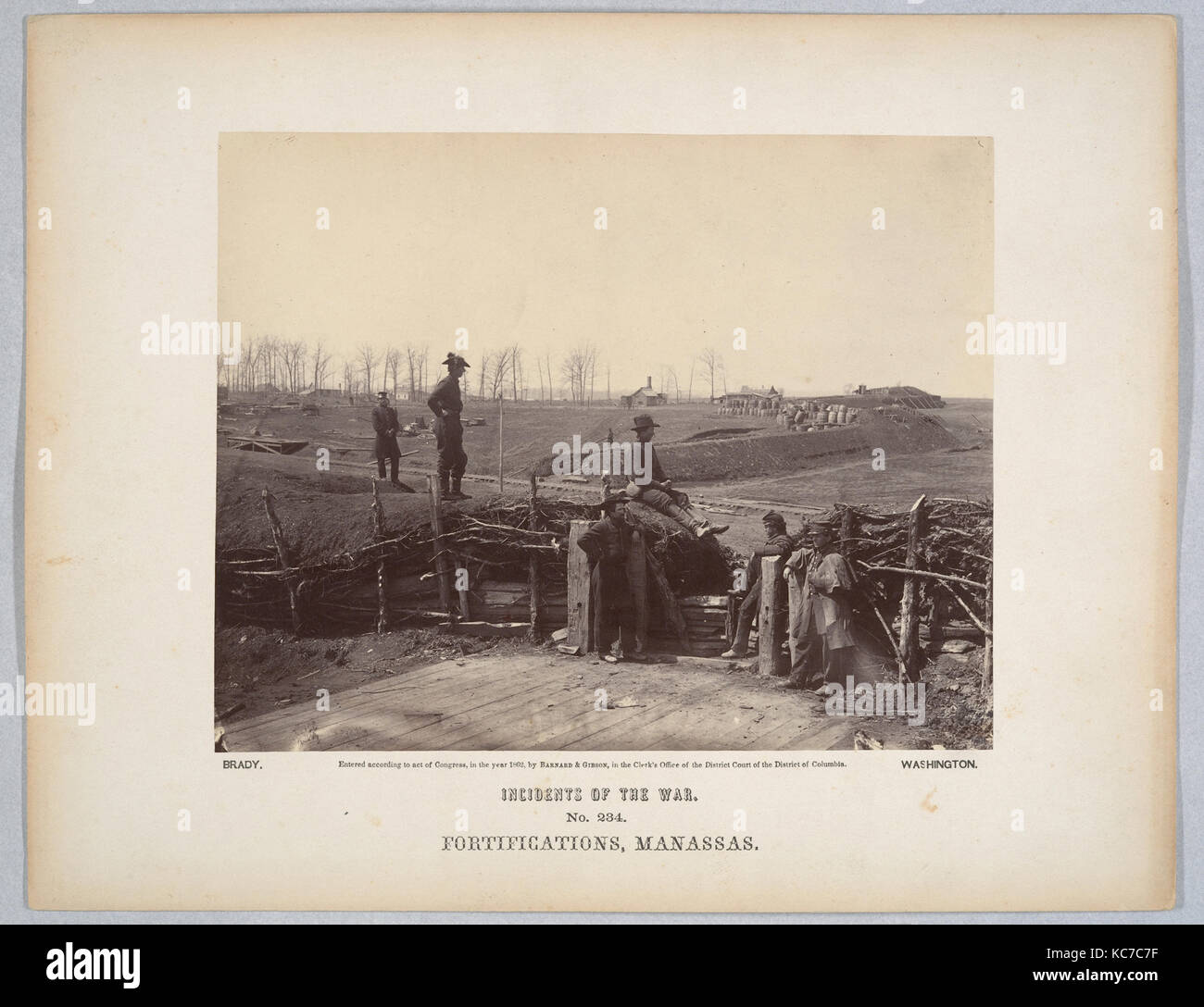 Le fortificazioni, Manassas, Barnard & Gibson, Marzo 1862 Foto Stock