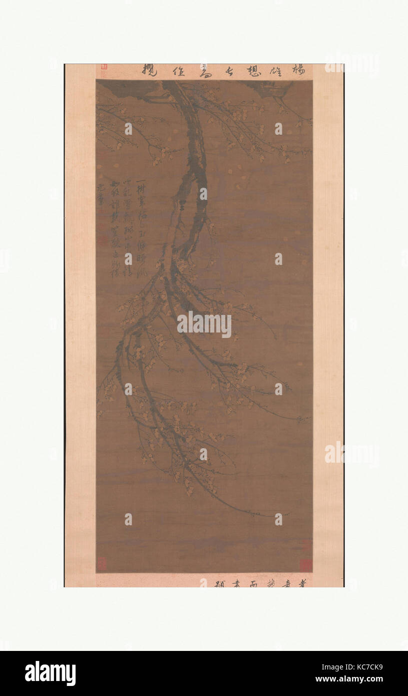 元 王冕 墨梅圖 軸, fragrante Neve a Ponte Rotto, Wang Mian Foto Stock