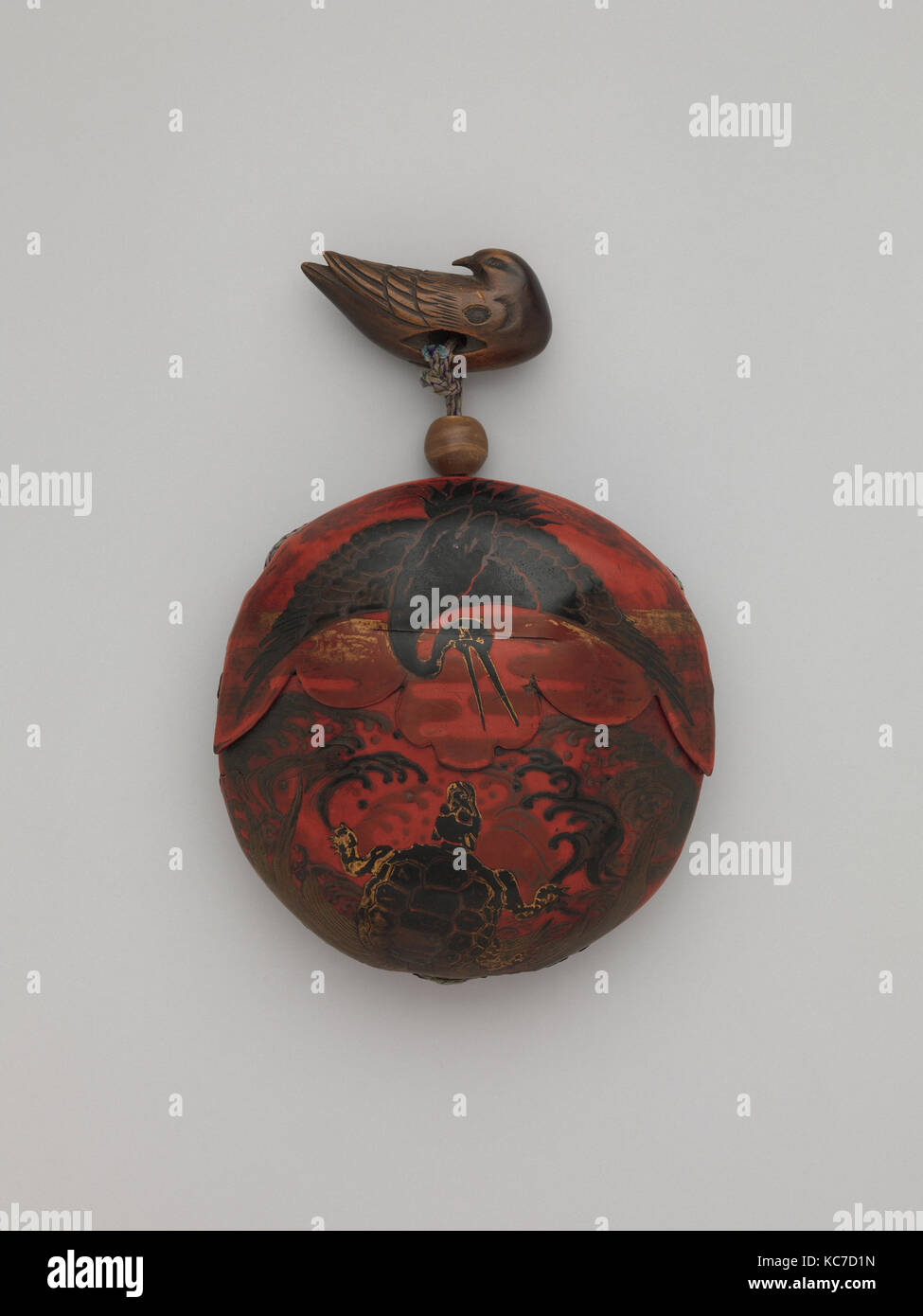 Custodia di tabacco, secolo XIX, Giappone, lacca, H. 4. (10,2 cm); W. 4. (10,2 cm), buste di tabacco Foto Stock