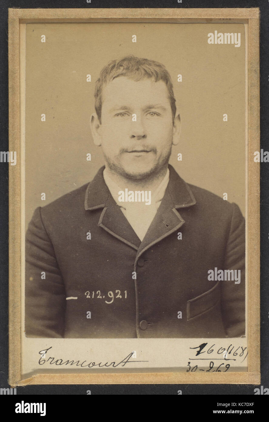 Tramcourt. Albert. 27 ans, né le 10/12/66 à Creil. Meccanico. Anarchiste. 15/1/94., Alphonse Bertillon, 1894 Foto Stock