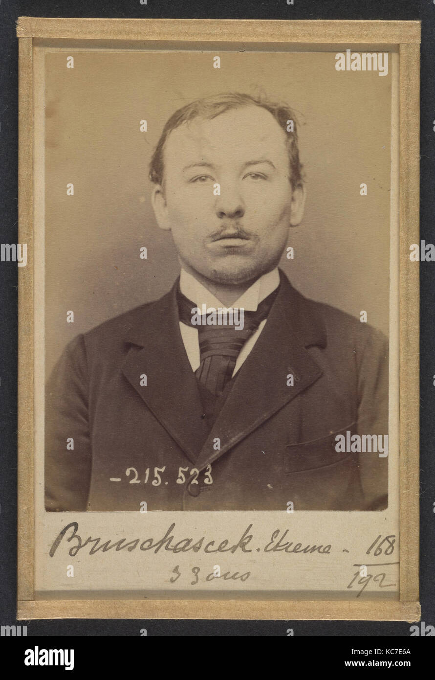 Bruchaesen. Etienne. 31 ans, né à Mag Levard (Hongrie). Tailleur d'abitudini. Anarchiste. 11/3/94., Alphonse Bertillon, 1894 Foto Stock