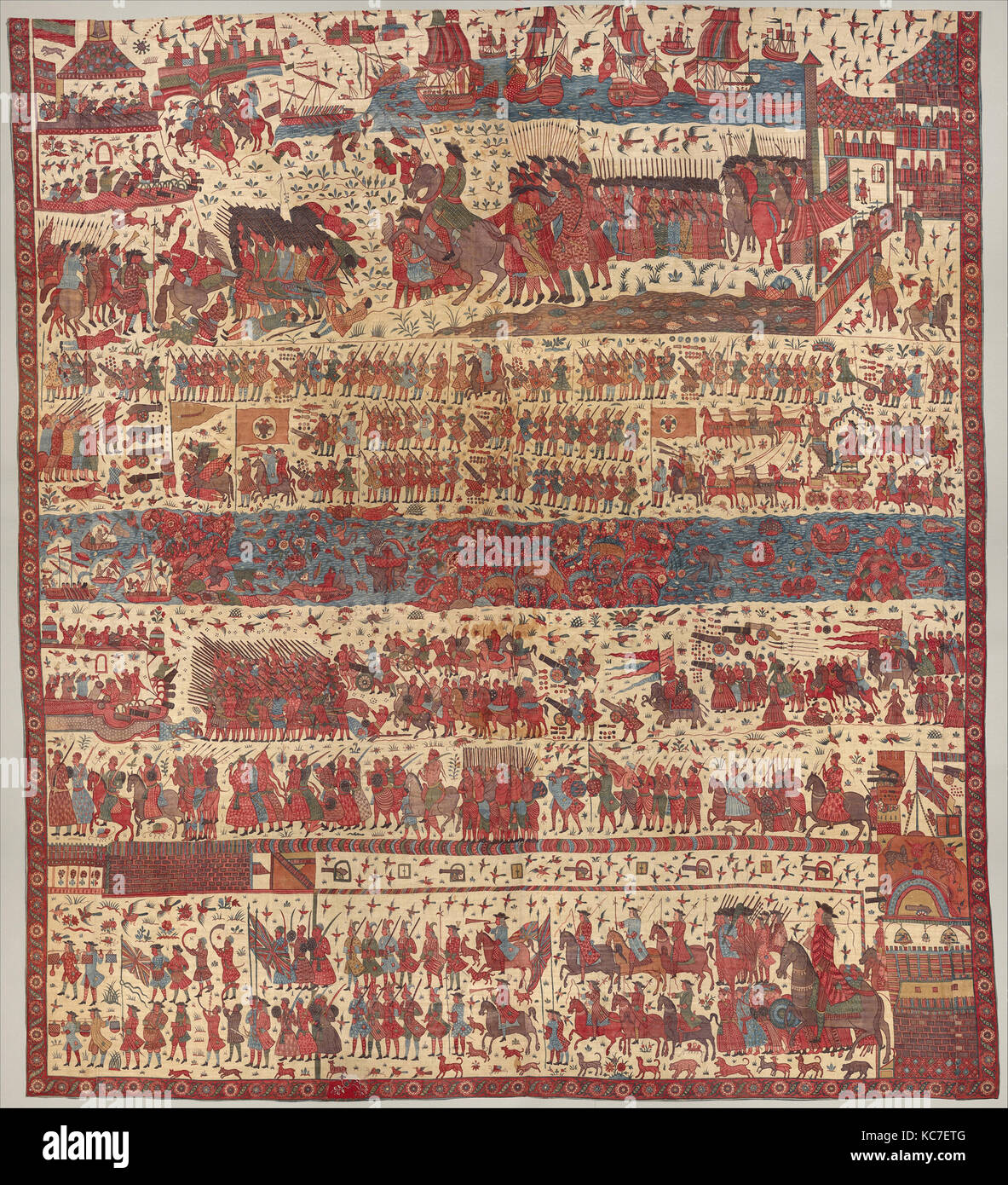 Appendere raffigurante un conflitto europeo in India del Sud, prima del 1763 Foto Stock