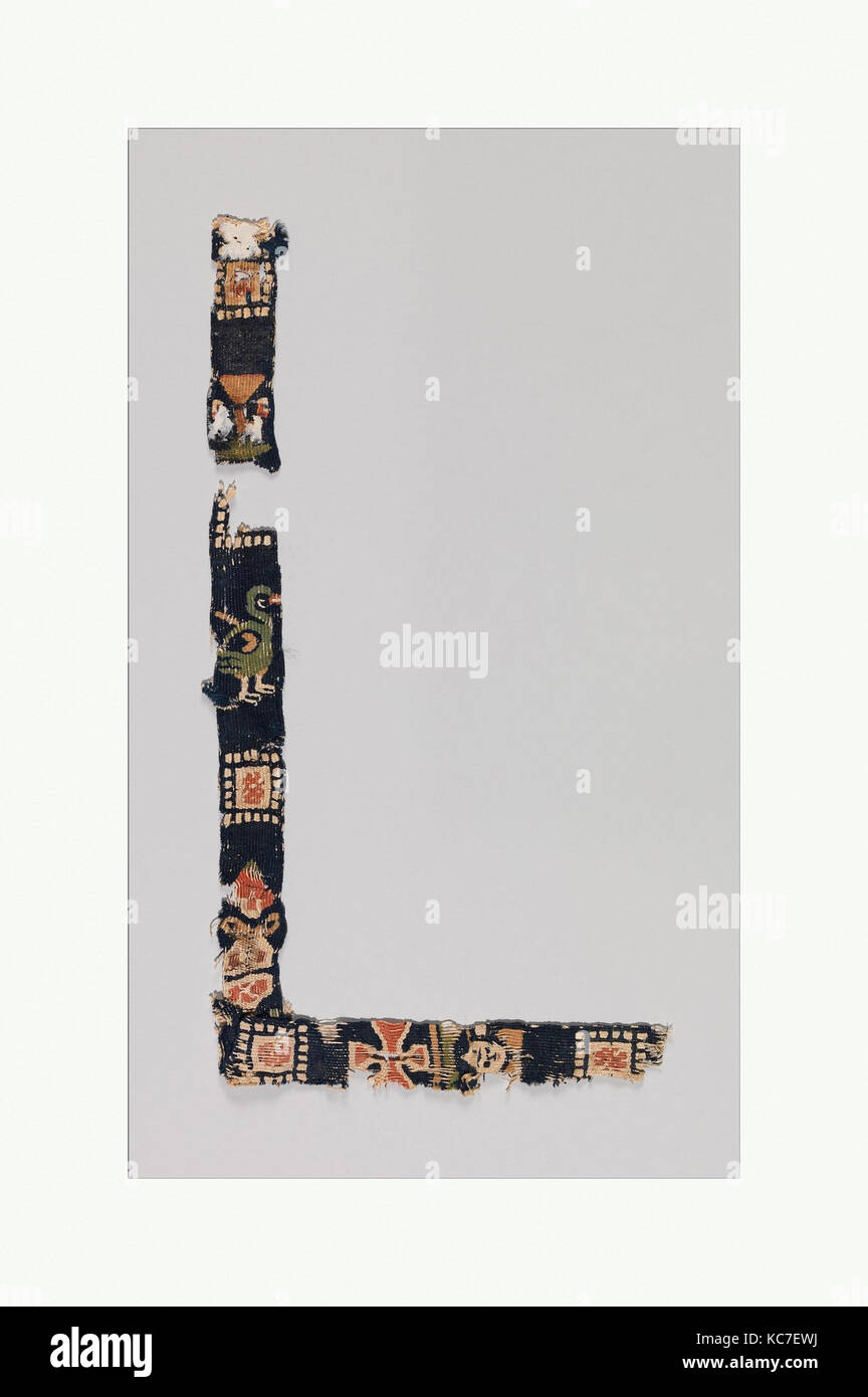 Frammento di una band con uccelli, Croce e testa, 5th-VII secolo Foto Stock