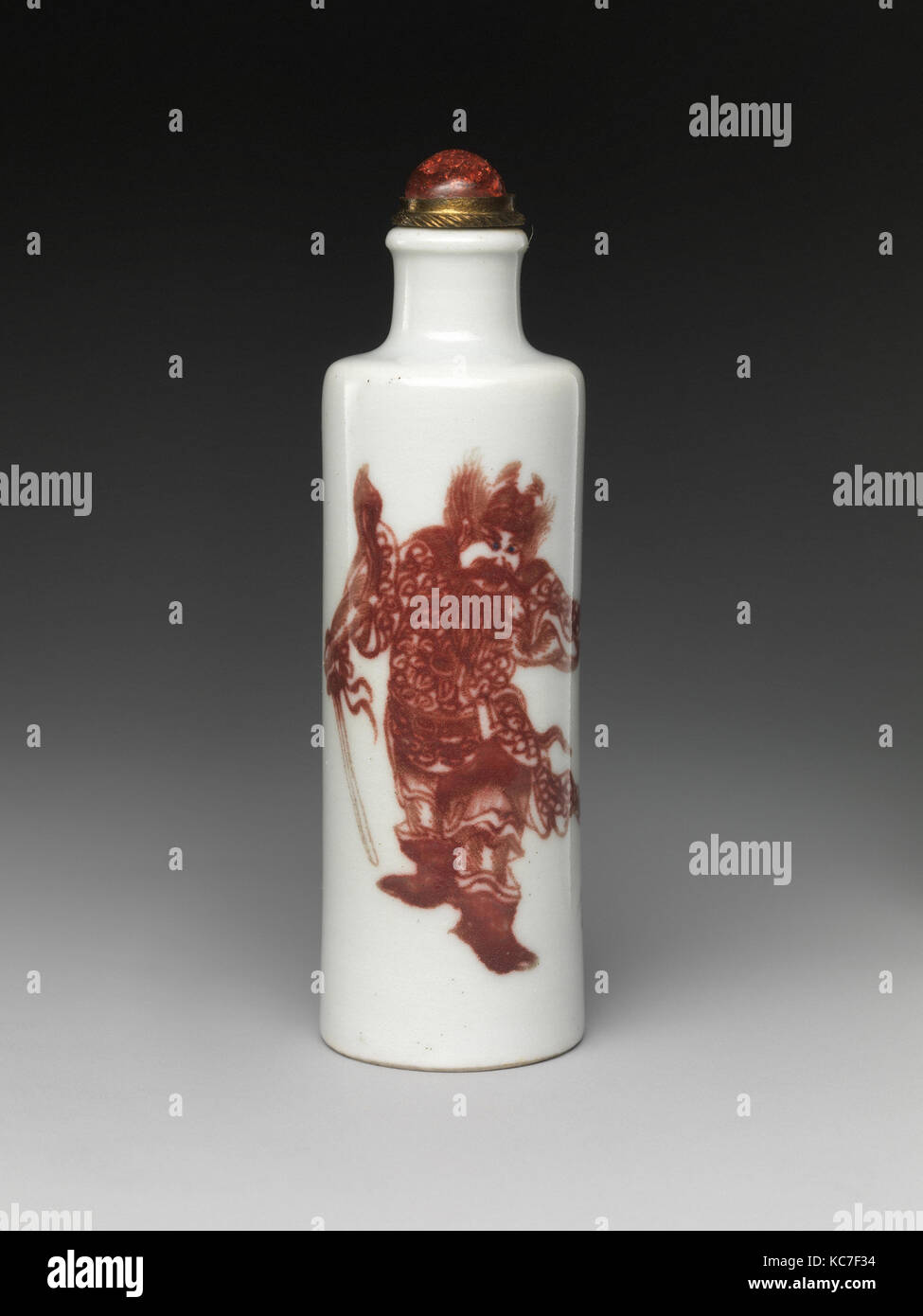 Il tabacco da fiuto bottiglia con Zhong Kui, il Demone Exorcist, inizio del XIX secolo Foto Stock