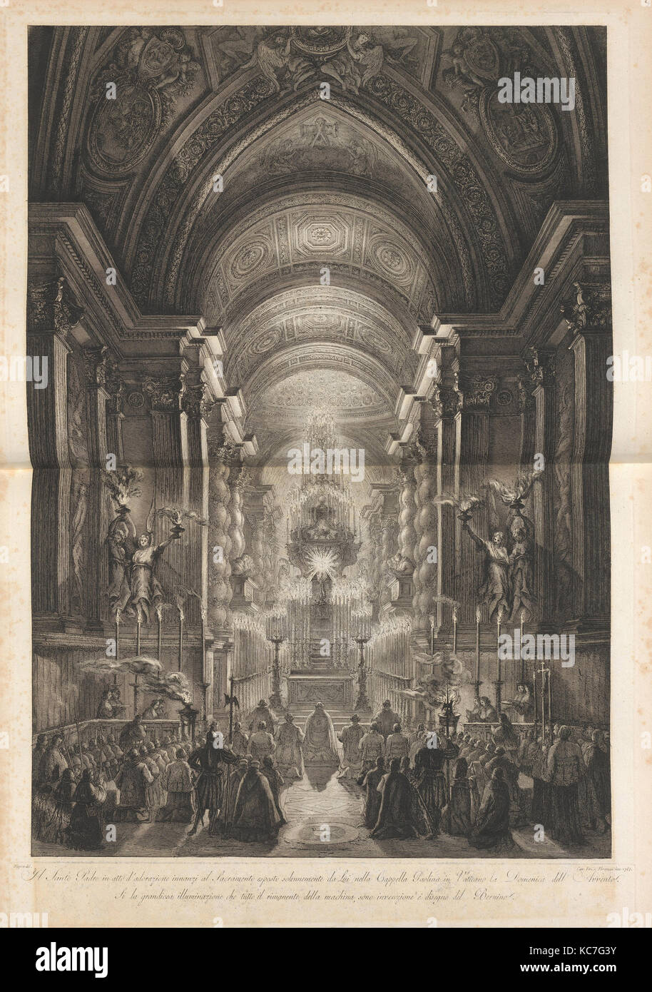 Cerimonia di premiazione che si terrà nella Cappella Paolina, Vaticano, Francesco Piranesi, 1787 Foto Stock