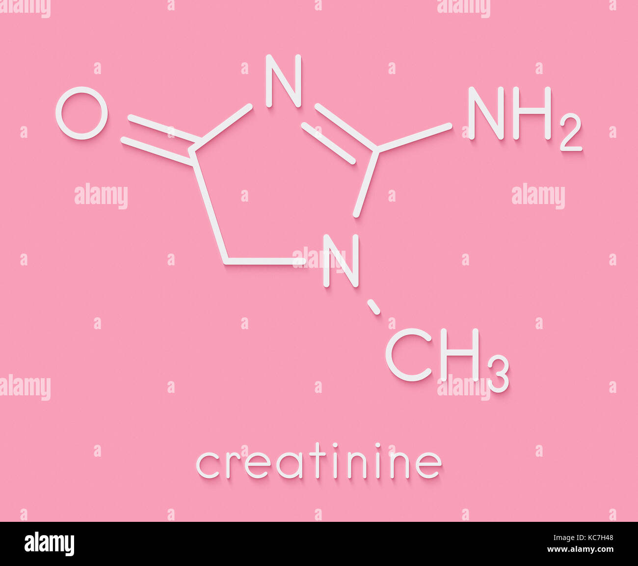 Molecola di creatinina. creatina ripartizione prodotto. la clearance della  creatinina è utilizzato per misurare la funzione renale. formula  scheletrico Foto stock - Alamy