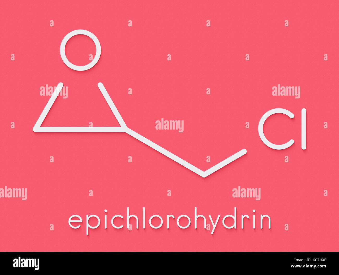 Epicloridrina (ECH) resina epossidica building block. formula scheletrico. Foto Stock