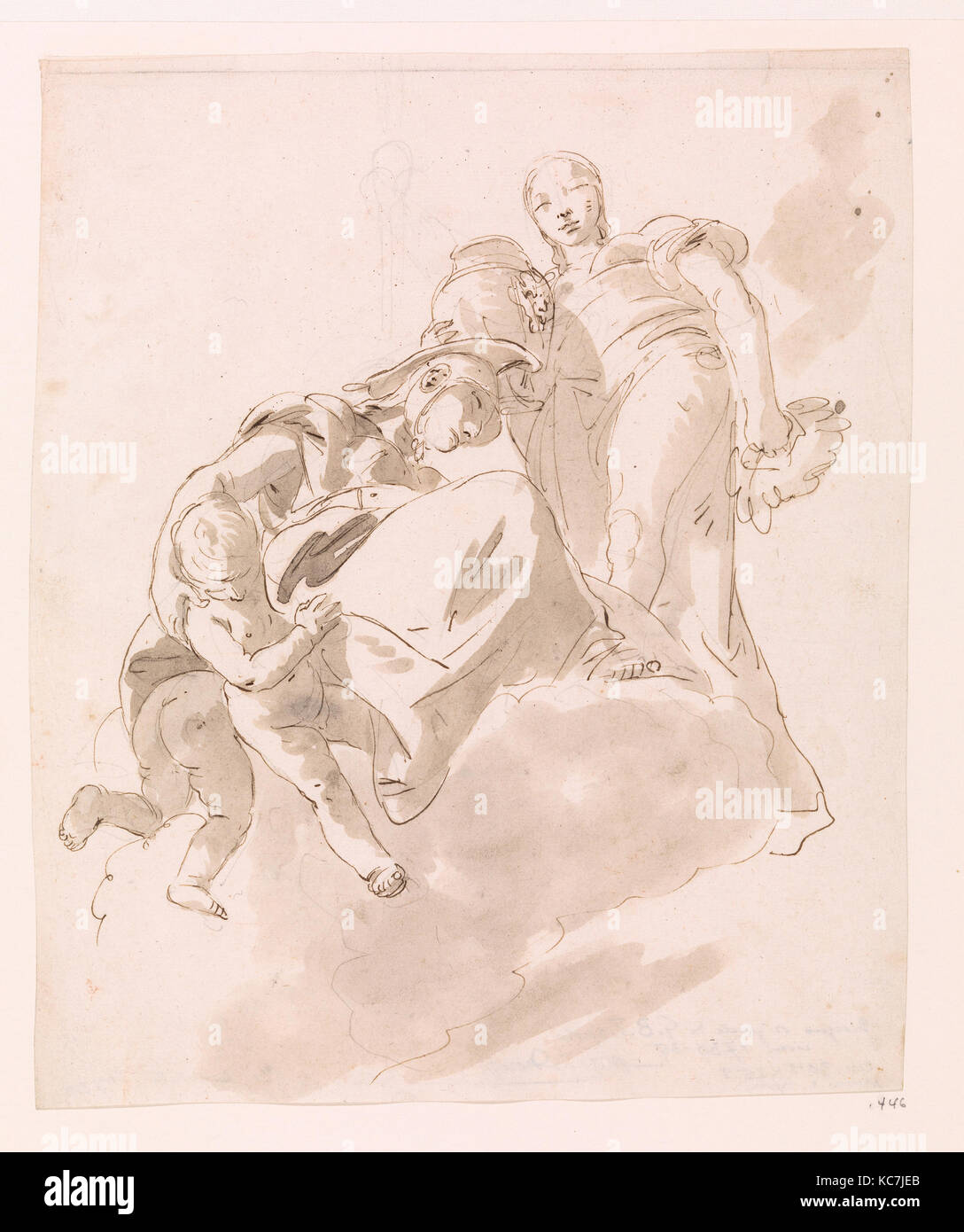 Due figure allegoriche per un soffitto, Giovanni Battista Tiepolo, 1734 Foto Stock