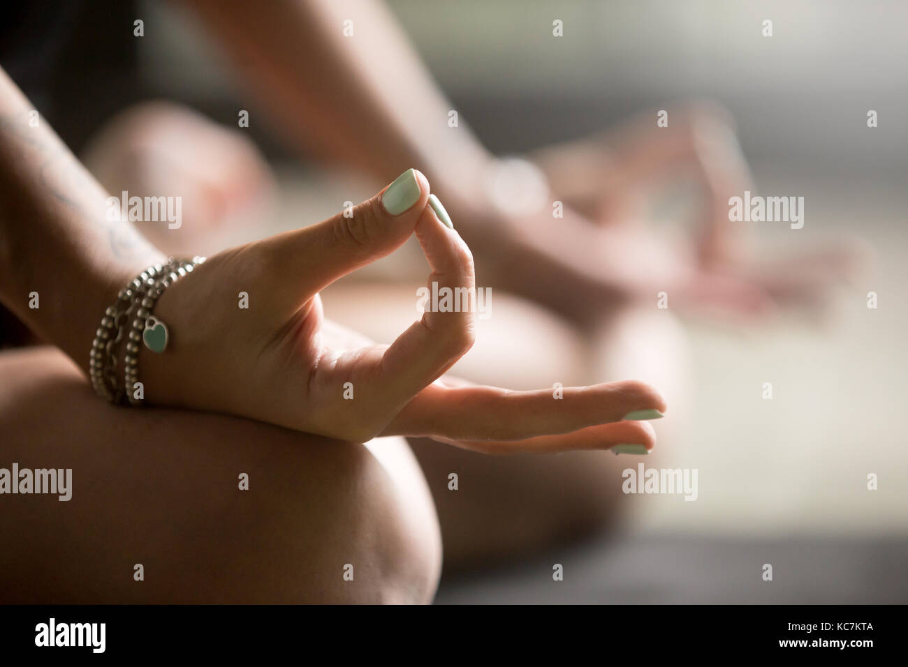 Gyan mudra close up immagine Foto Stock