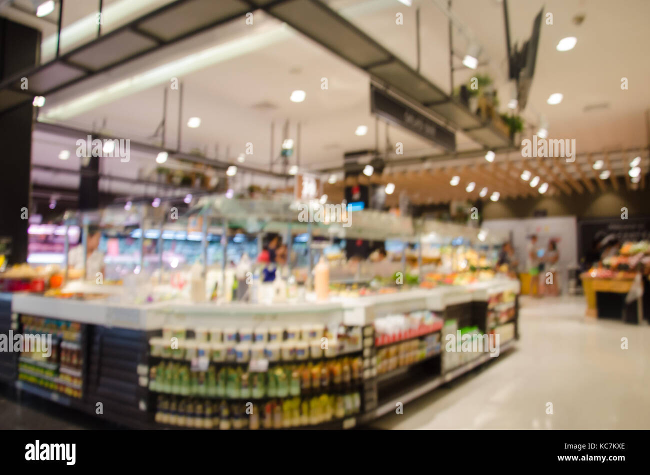 Supermercato sfocata prodotto per uso di sfondo . Foto Stock