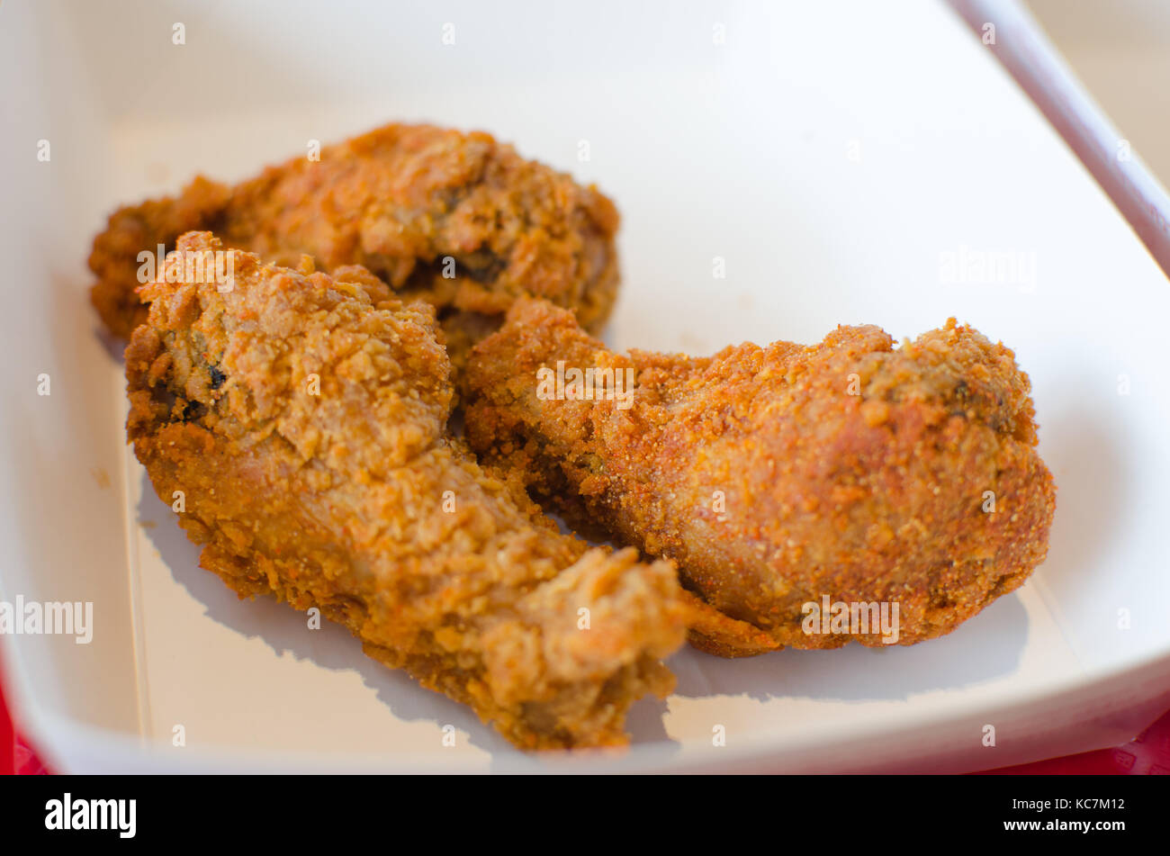 Ali di pollo fritte piccante Foto Stock