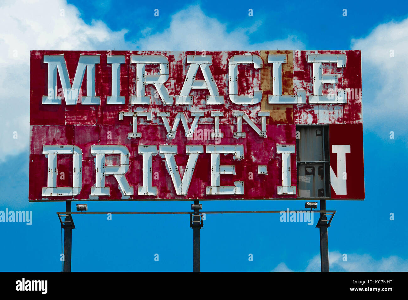 Vecchio drive-in segno di teatro Foto Stock