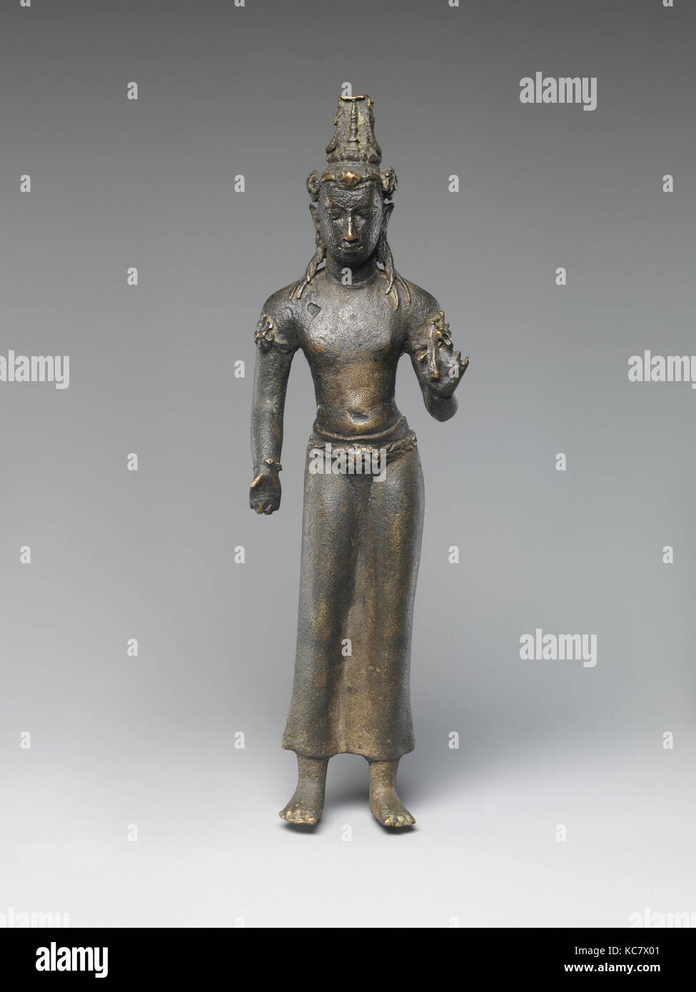 In piedi Bodhisattva Maitreya o Manjushri(?), FINE 7th-inizio del IX secolo Foto Stock