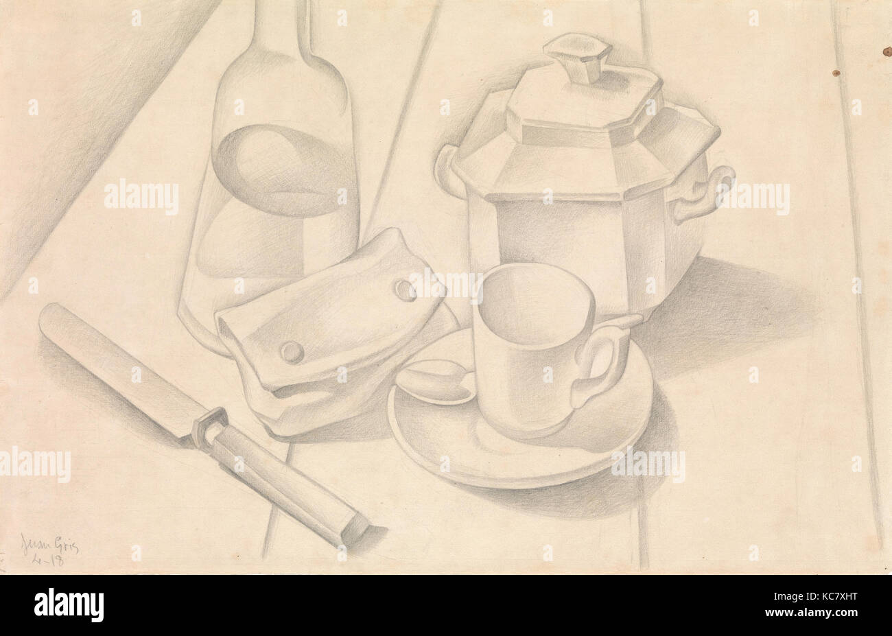 Still Life (la sacca di tabacco), Juan Gris, Beaulieu (l attuale Beaulieu-les-Loches), 1918 Foto Stock