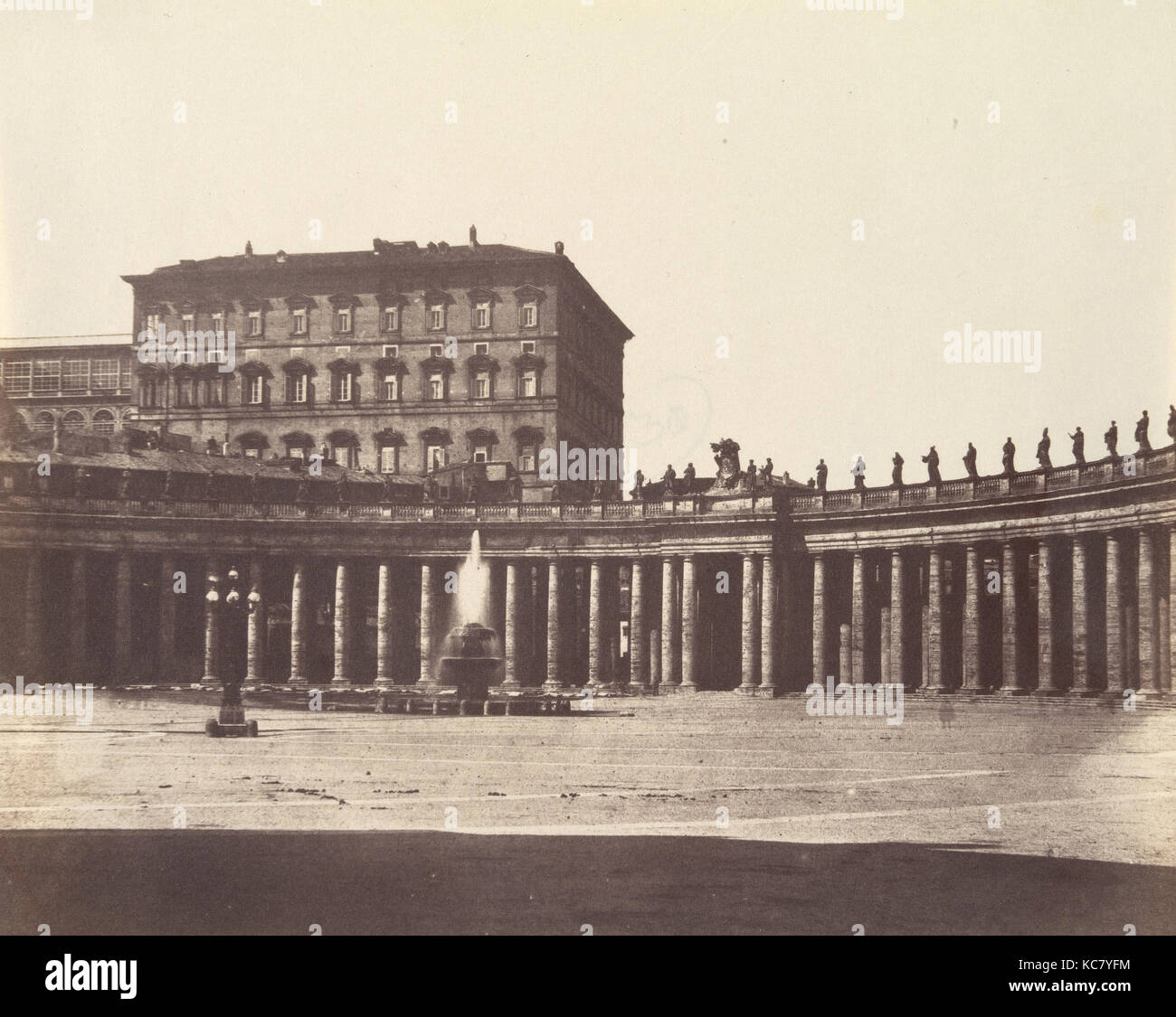 Piazza San Pietro, Roma, 1850s, salate della carta da stampa Carta in negativo, fotografie, Sconosciuto (British Foto Stock