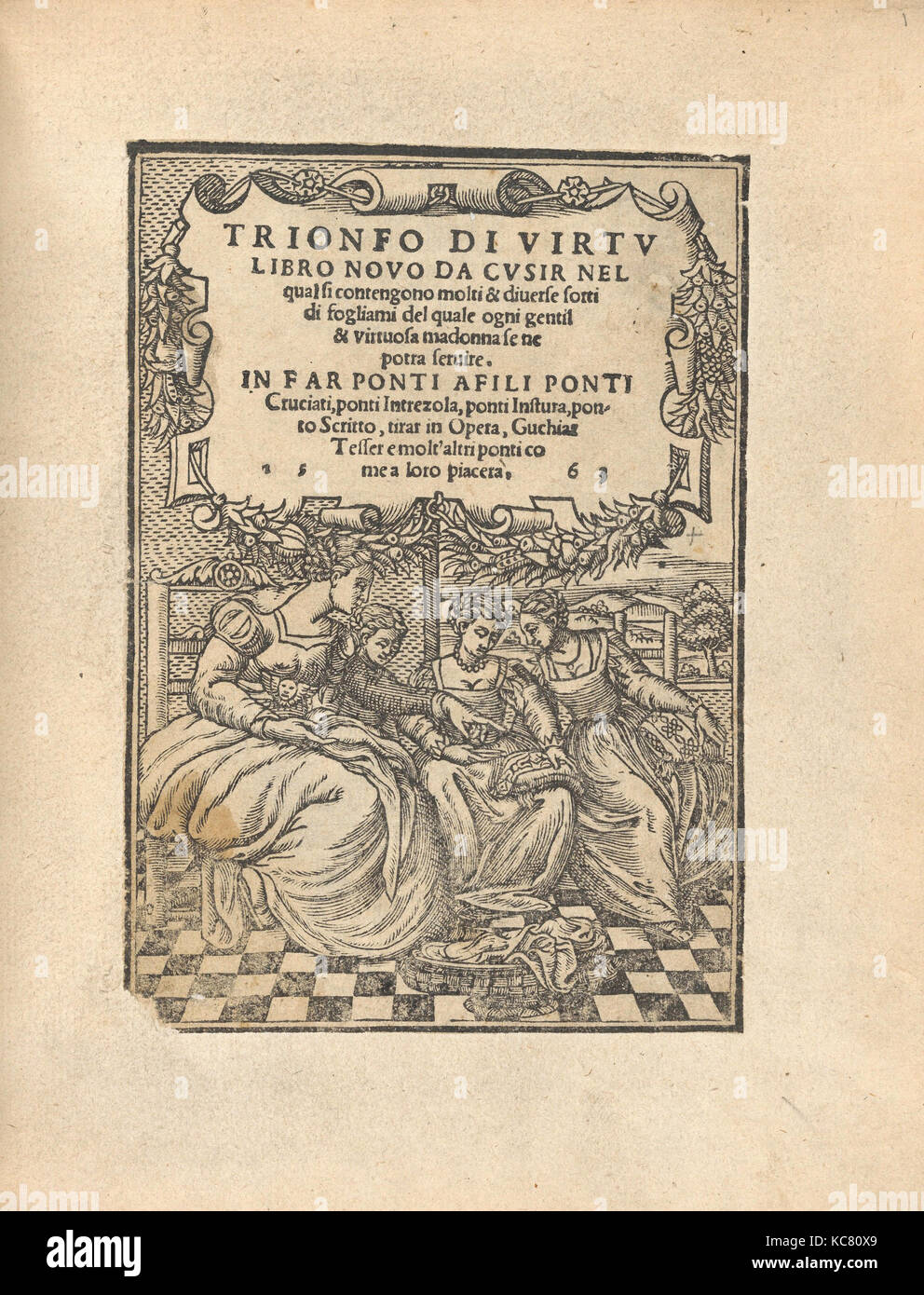 Trionfo di Virtu. Libro Novo..., titolo pagina (recto), 1563 Foto Stock