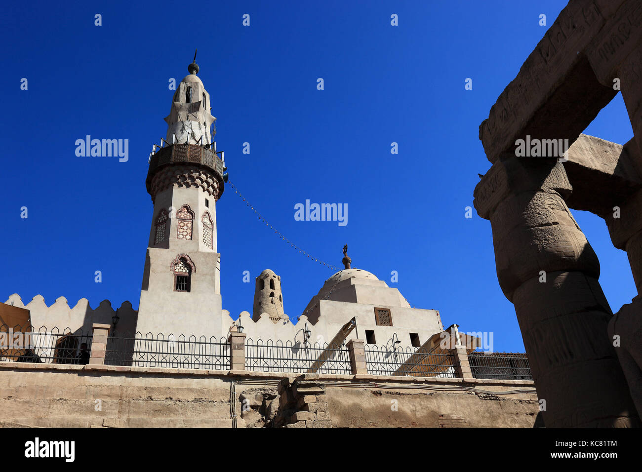 Tempio di Luxor e Moschea di Abu el-haggag, africa, Alto Egitto, Unesco patrimonio dell'umanità Foto Stock