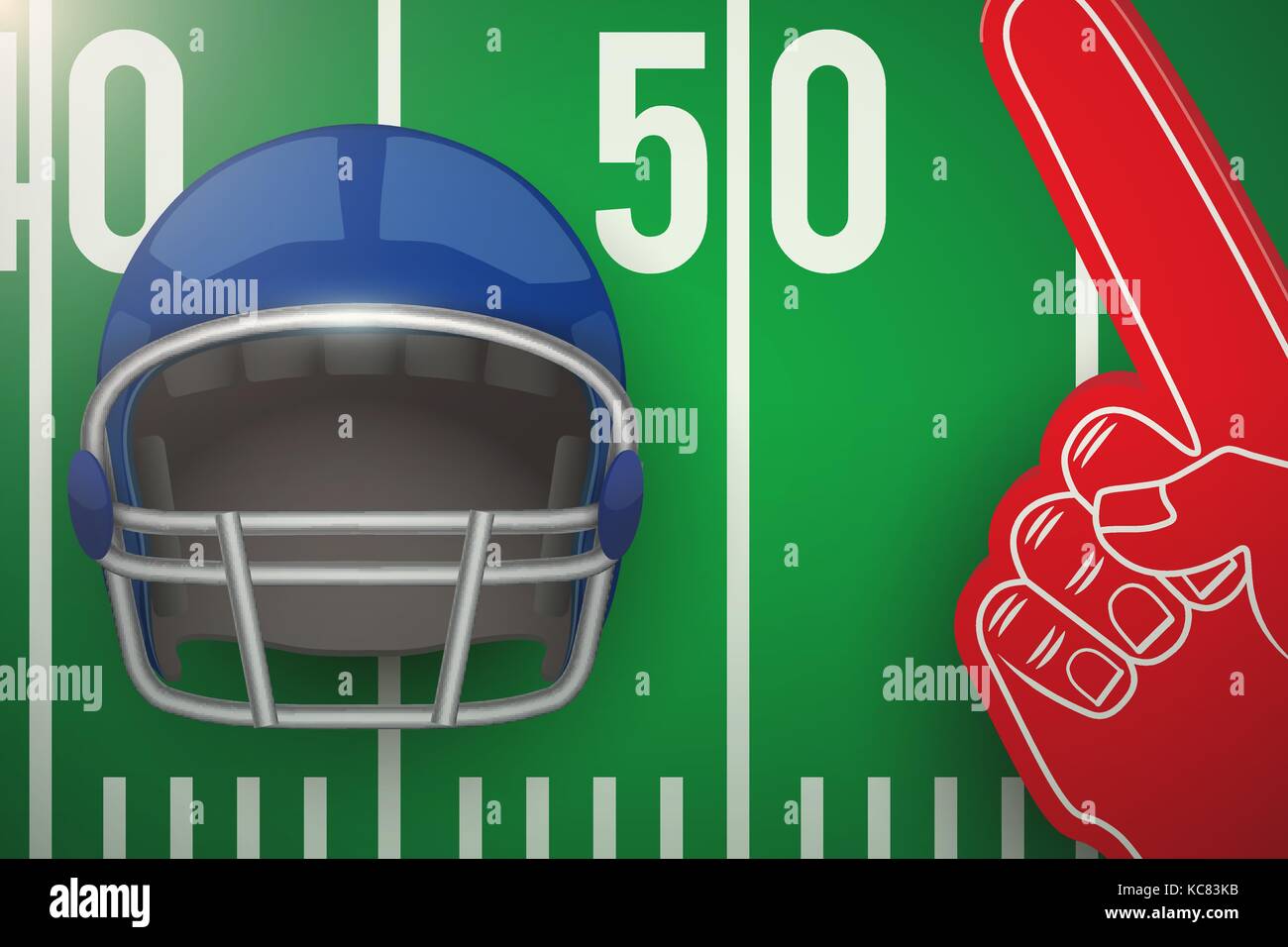 Poster del football americano campo e casco Illustrazione Vettoriale