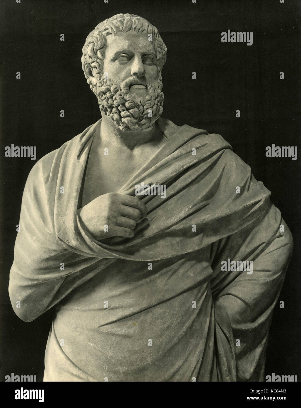 Tragedian greco Sofocle, statua in marmo Foto Stock