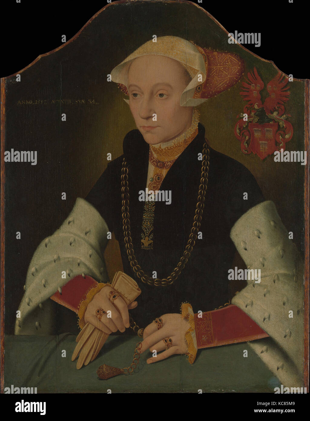 Ritratto di una donna della famiglia Slosgin di Colonia, Barthel Bruyn il giovane, 1557 Foto Stock