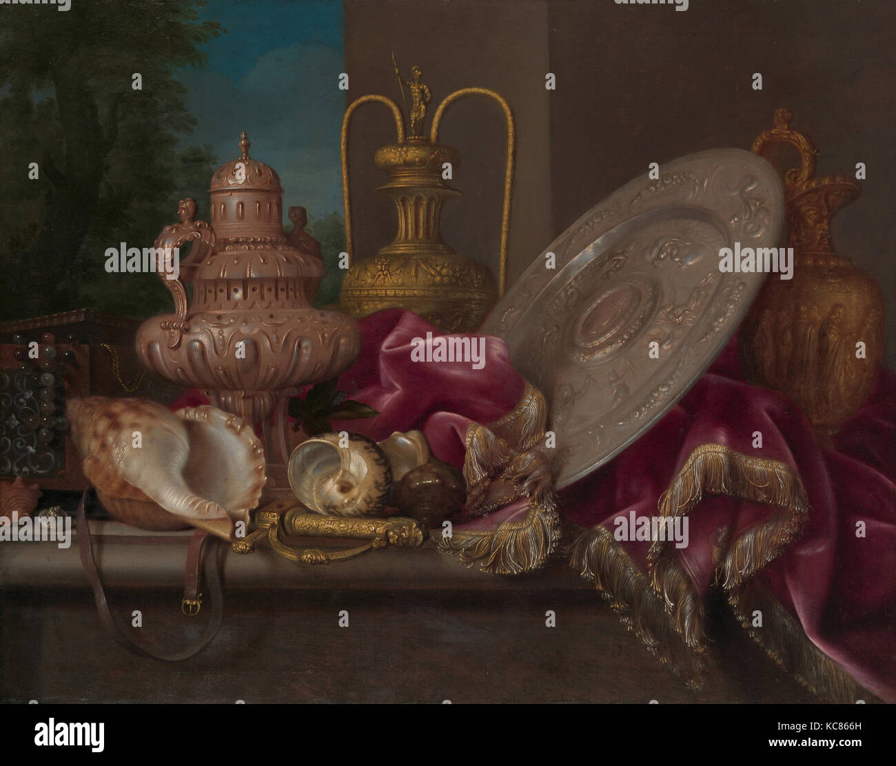 Ancora in vita con argento e oro piastra, conchiglie, e una spada, Meiffren Conte, quarto trimestre del XVII secolo Foto Stock