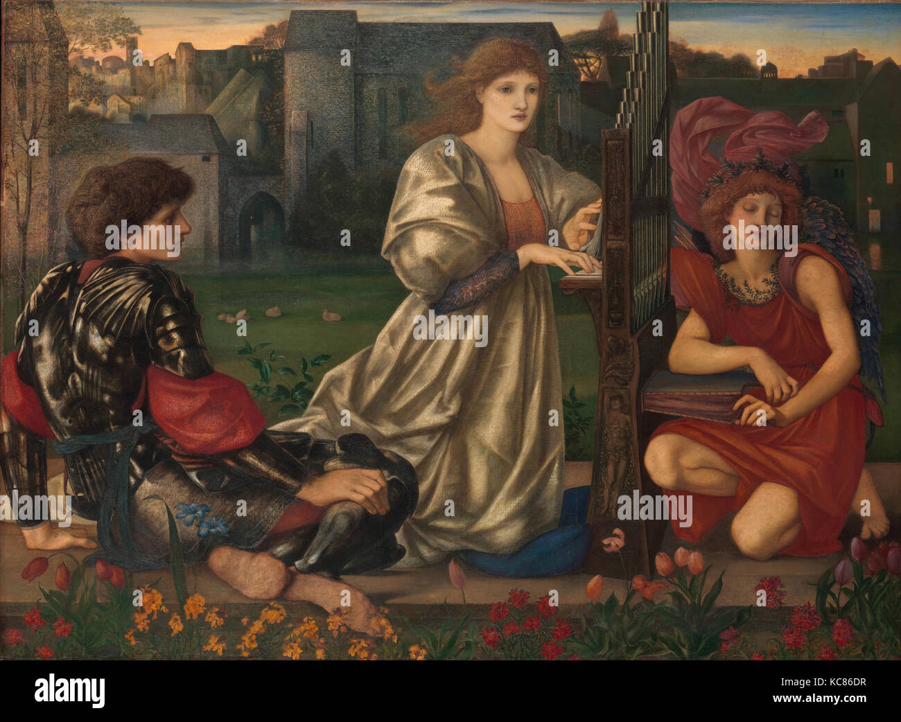 La canzone d'amore, 1868-77, olio su tela, 45 x 61 3/8 in. (114,3 x 155,9 cm), dipinti, Sir Edward Burne-Jones (British Foto Stock