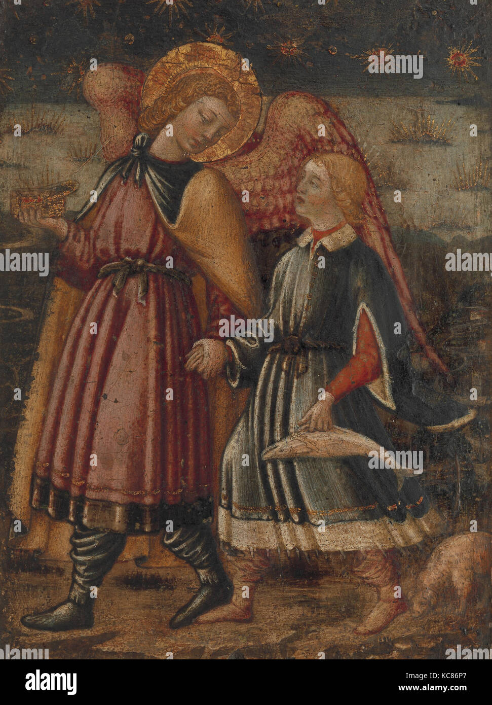 L Arcangelo Raffaele e Tobias, Neri di Bicci, eventualmente 1457-63 Foto Stock