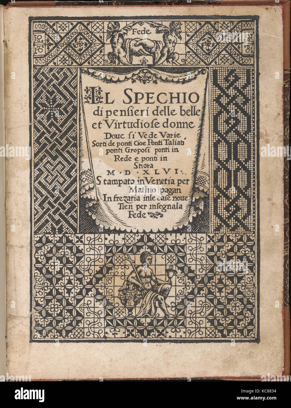 Spechio di pensieri delle belle et Virtudiose donne, 1546 Foto Stock