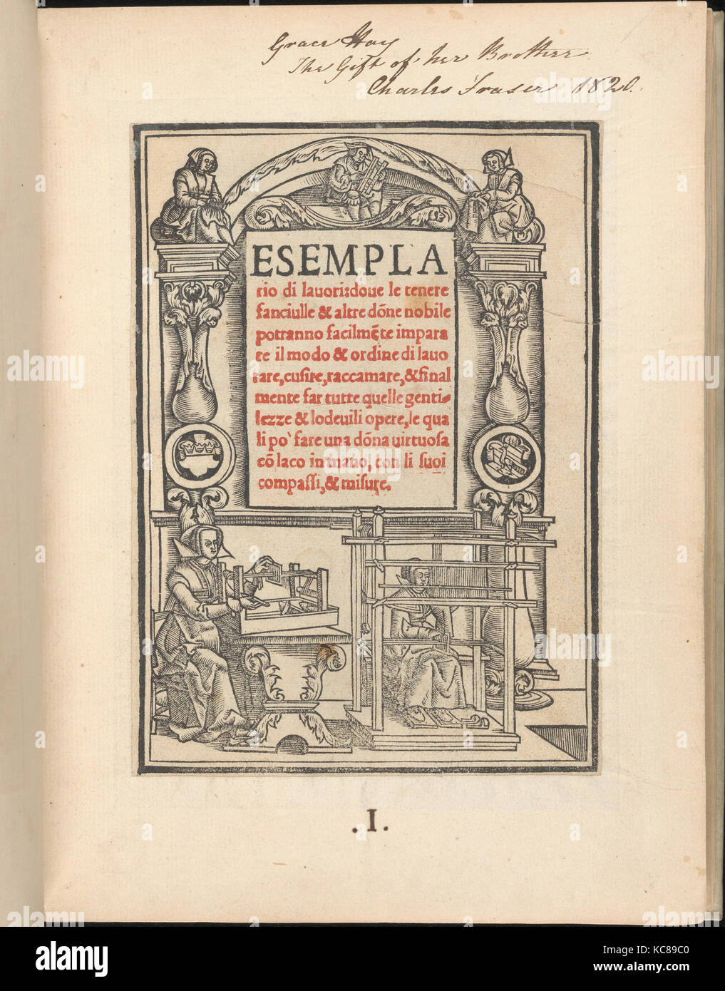 Esemplario di lavori, agosto 1529, Xilografia (pagine intarsiata, moderno vellum binding), 9 5/16 x 7 1/4 x 15/16 in. (23.7 x 18.4 x 2.4 Foto Stock