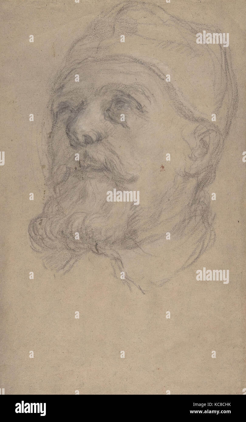 Testa di Papa Urbano VIII (Maffeo Vincenzo Barberini) (recto); un braccio teso (verso), attribuito a Pietro Locatelli, 1669 Foto Stock