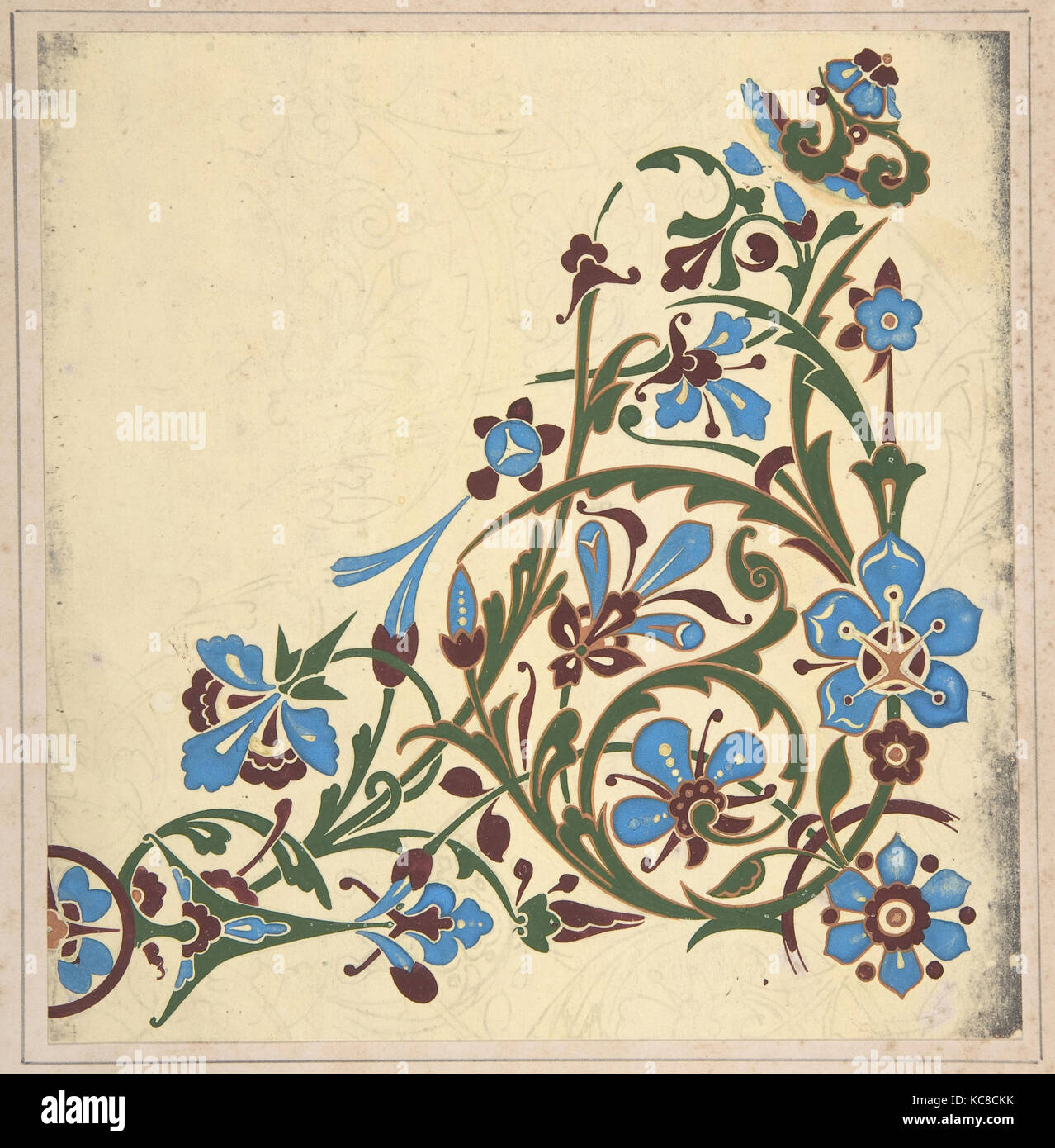 Design per un motivo floreale, Christopher Dresser, ca. 1883, basato sul disegno precedente Foto Stock