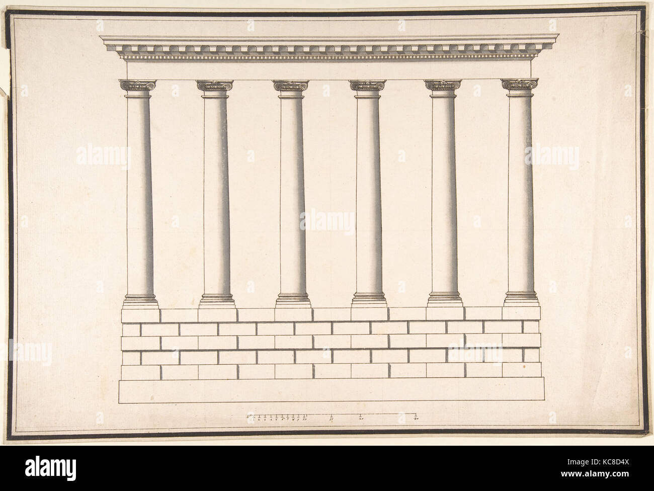 Colonnato Ionico 6 Colonne Sul Basamento Bugnato Antonio Maria Visentini 1688 1782 Foto Stock Alamy