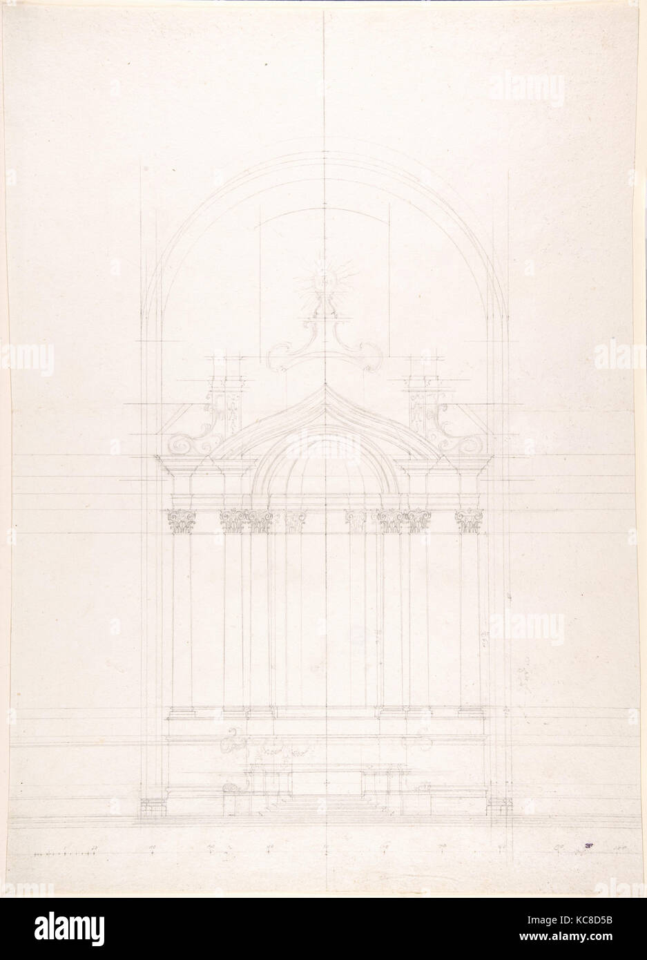 Design per l'altare maggiore della chiesa del Gesù Nuovo, Napoli, Luigi Vanvitelli, 1700-1773 Foto Stock
