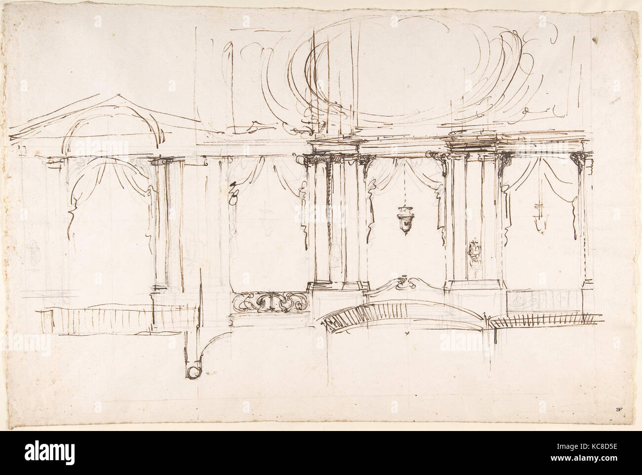 Design per un teatro interiore, Luigi Vanvitelli, 1700-1773 Foto Stock