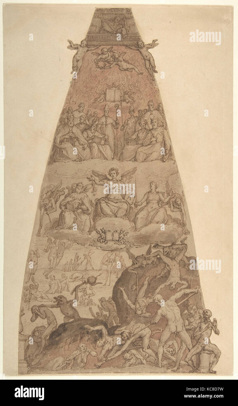 Scena dall'ultima sentenza, studio per la decorazione ad affresco di uno dei segmenti della Cupola del Duomo Foto Stock Scena dall'ultima sentenza, studio per la decorazione ad affresco di uno dei segmenti della Cupola del Duomo Foto Stock