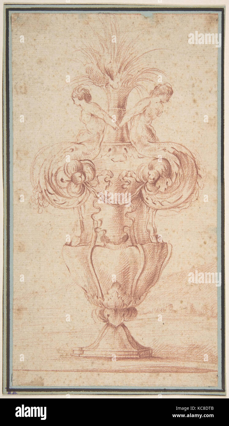Vaso con due femmina figure ibride, anonimo, francese del XVIII secolo Foto Stock