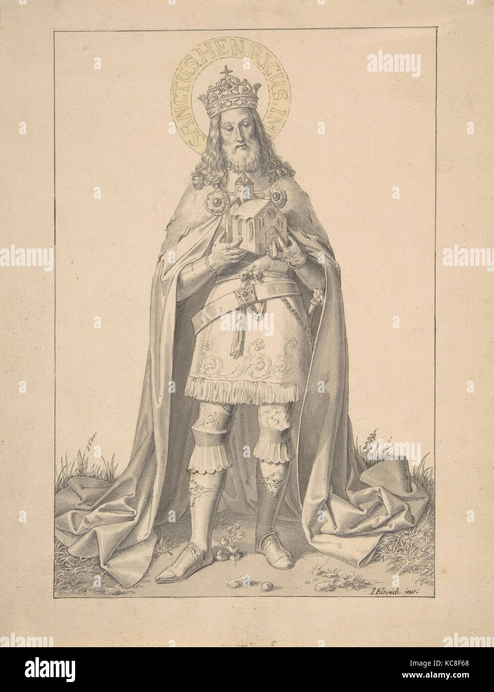 Saint Henry (l'imperatore Enrico II), Joseph von Führich, 1800-1876 Foto Stock