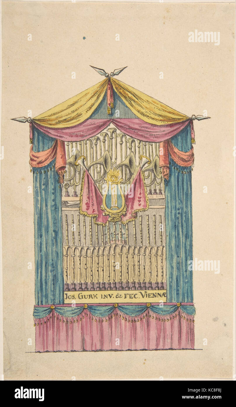 Design per un organo di fantasiose, Joseph Ignaz Gurk, fine del XVIII inizio del XIX secolo Foto Stock