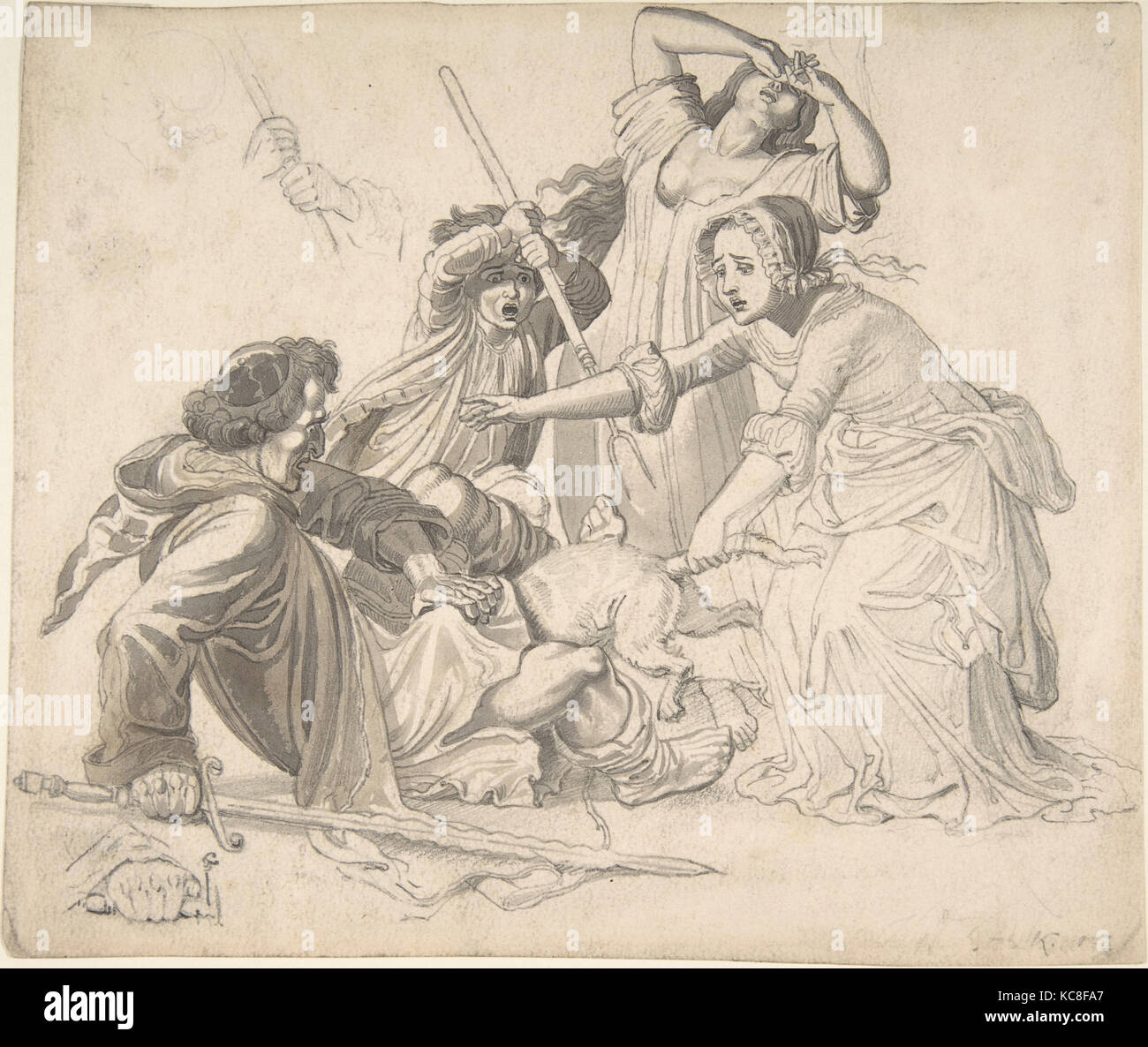 Illustrazione per Reinecke Fuchs: Tomcat Hinz essendo hit invece di Reinecke, Wilhelm von Kaulbach, 1805-74 Foto Stock