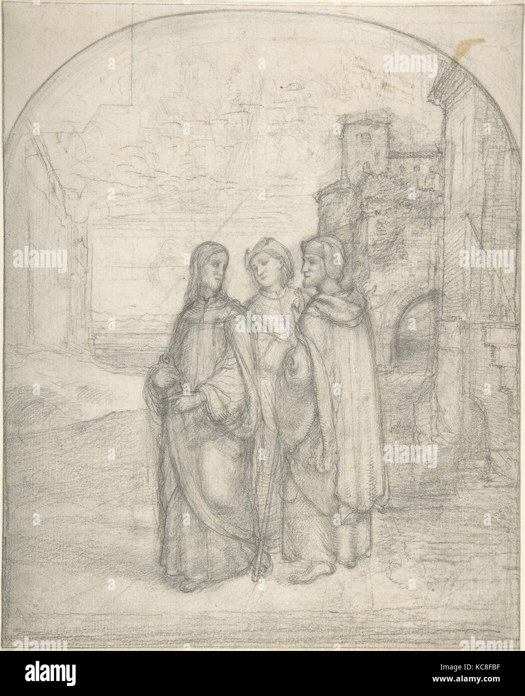 Cristo e i pellegrini di Emmaus, (Johann Heinrich) Ferdinand Olivier, ca. 1827 Foto Stock