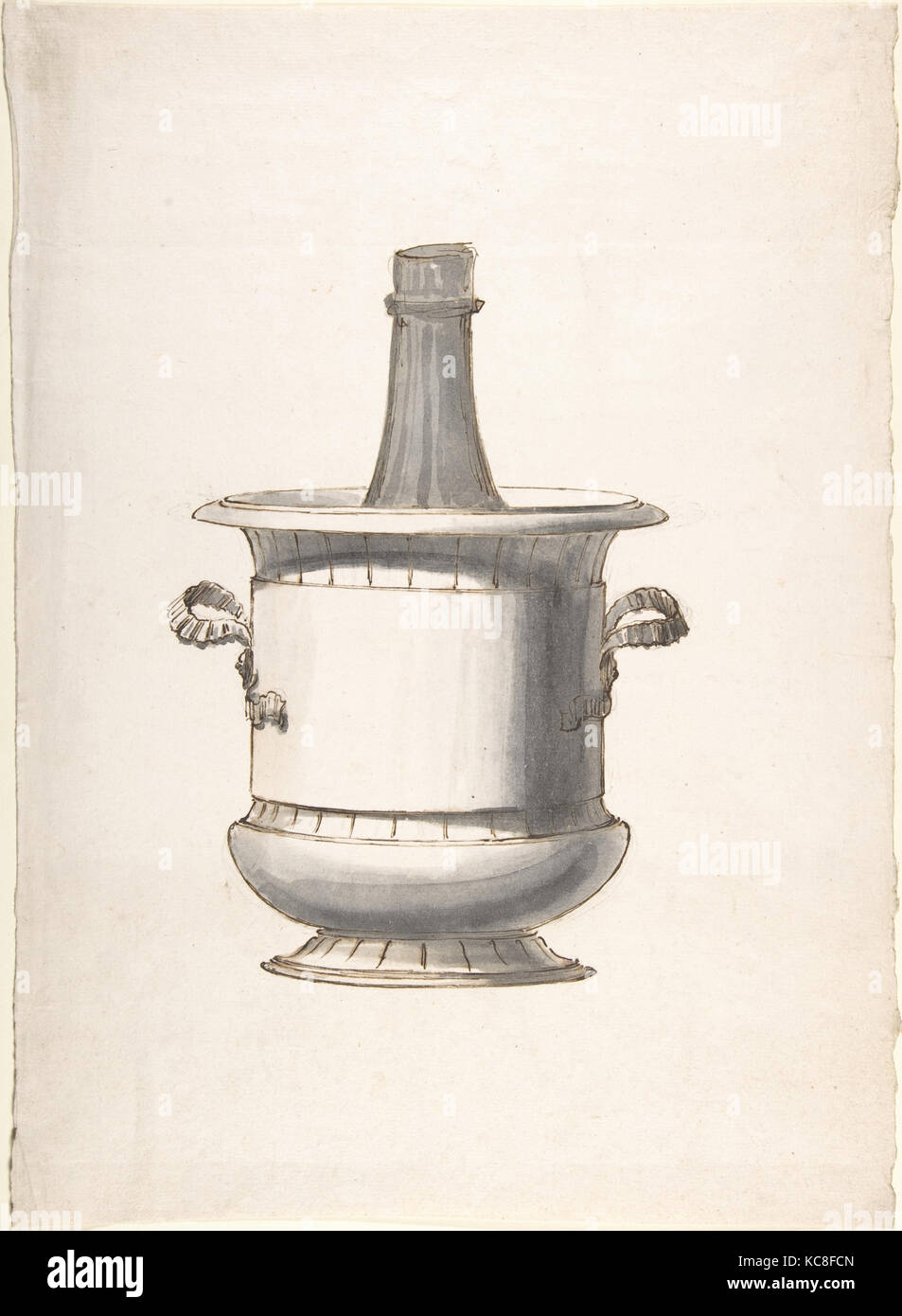 Wine Cooler con bottiglia, anonimo, Italiano, secolo XIX, 1800-1900 Foto Stock
