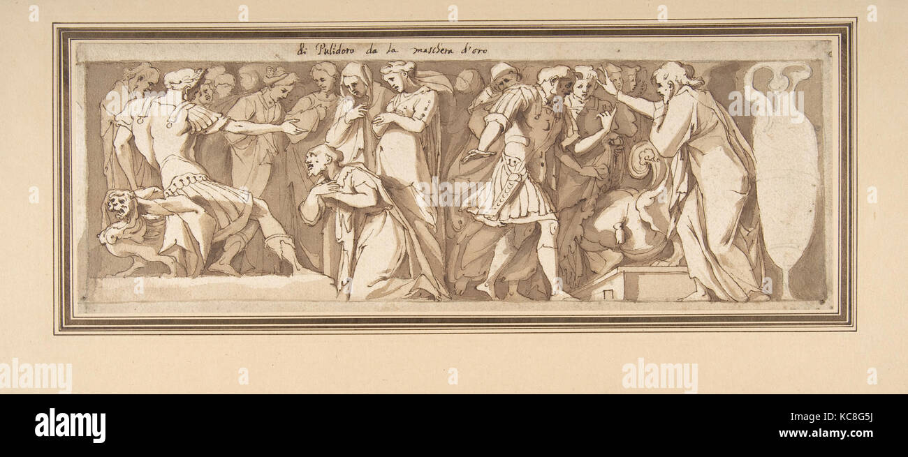 Scene di storia antica, dopo Polidoro da Caravaggio, attribuito ad Andrea Boscoli, 1560-1608 Foto Stock