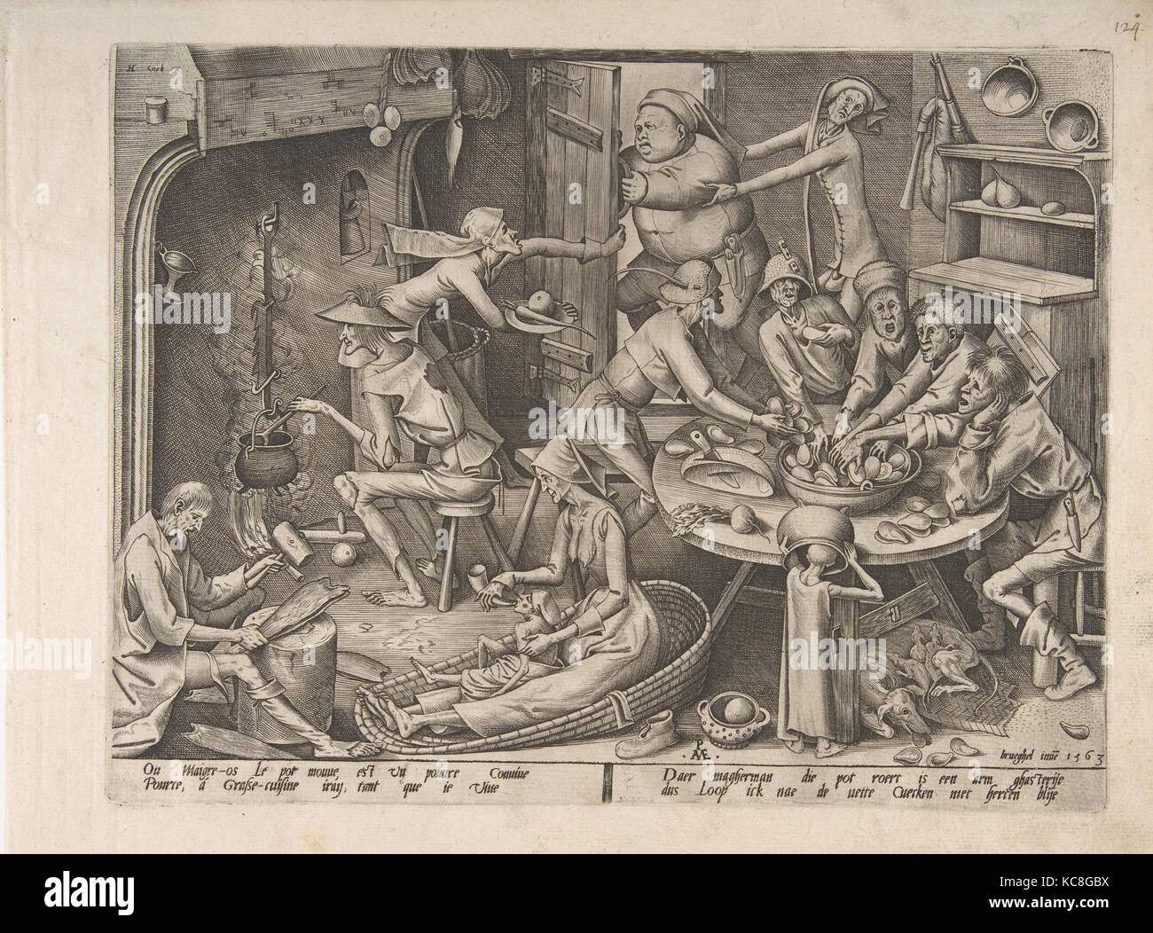 La sottile cucina, dopo Pieter Bruegel il Vecchio, 1563 Foto Stock